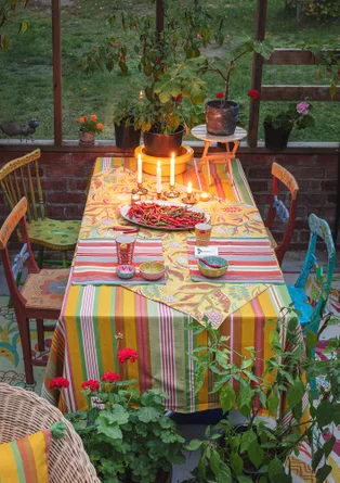 “Artichoke” tablecloth in organic cotton - coltsfoot