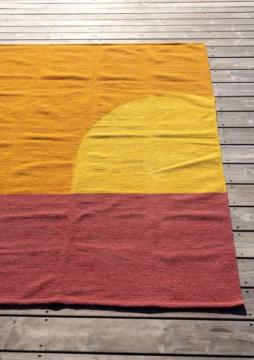 “Asahi” woollen rug - marigold