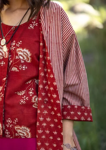 Blouse tissée ”Rose hip” en coton biologique - rouge agate