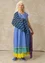 Vevd kjole «Nord» i økologisk bomull (blå lotus M)