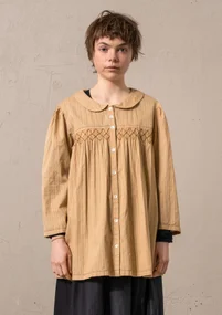Blouse "Fille" en tissu de coton biologique - seigle