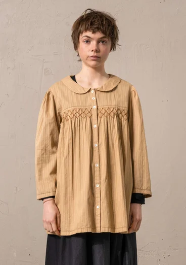 Blouse "Fille" en tissu de coton biologique - seigle
