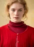 “Nova” lambswool cardigan (tomato/melange S)