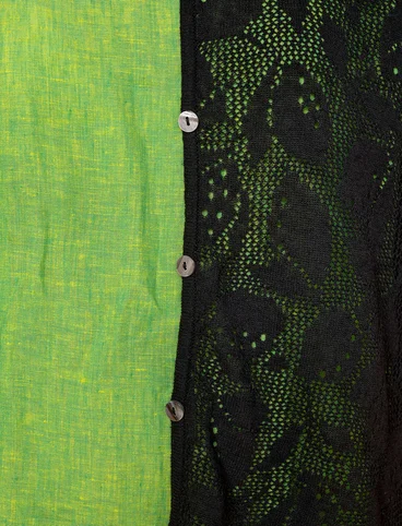 “Luisa” linen/recycled cotton pointelle cardigan - svart
