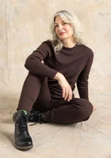 Jerseyleggings aus Bio-Baumwollripp - dunkelaubergine