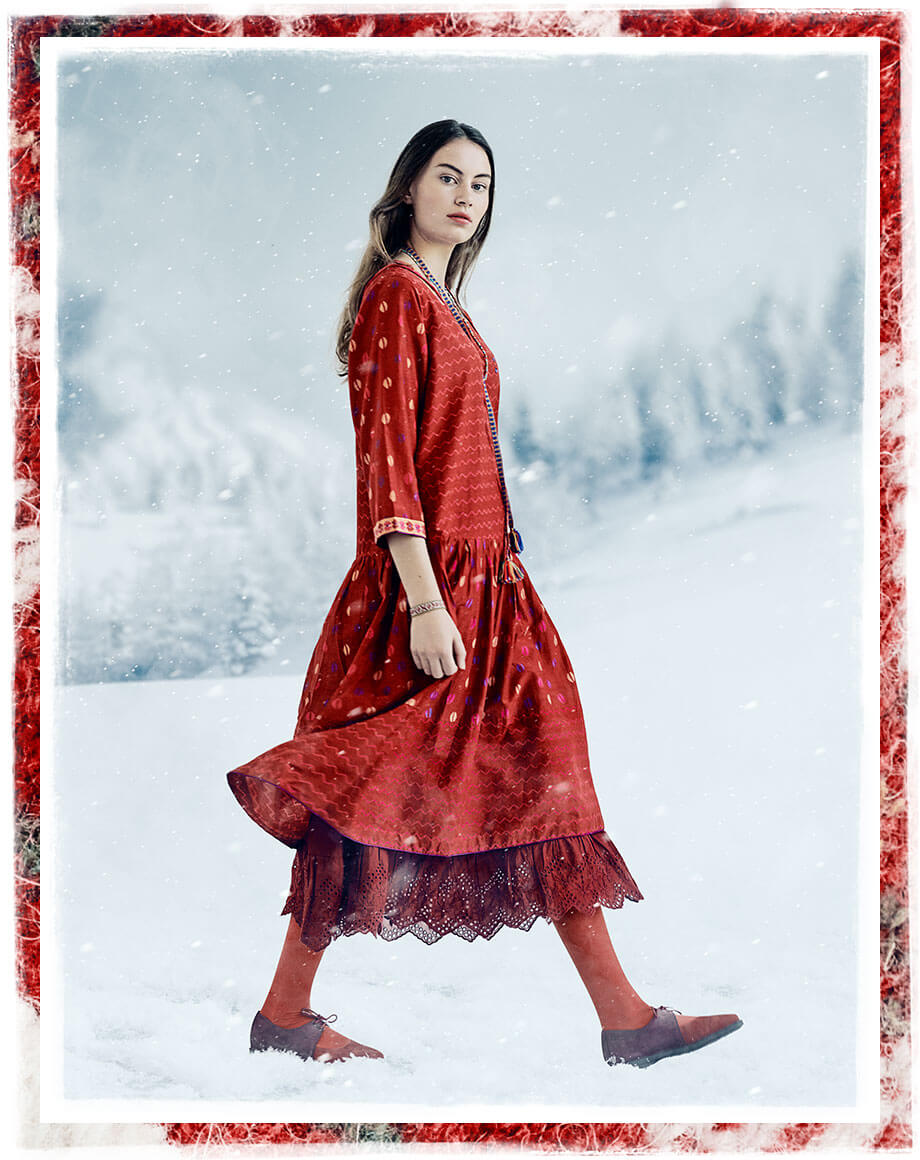 Kleid „Vilhelmina“ aus Öko-Baumwolle und Seide