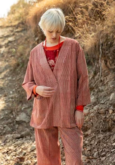 Webkimono „Willow“ aus Bio-Baumwolle - henna