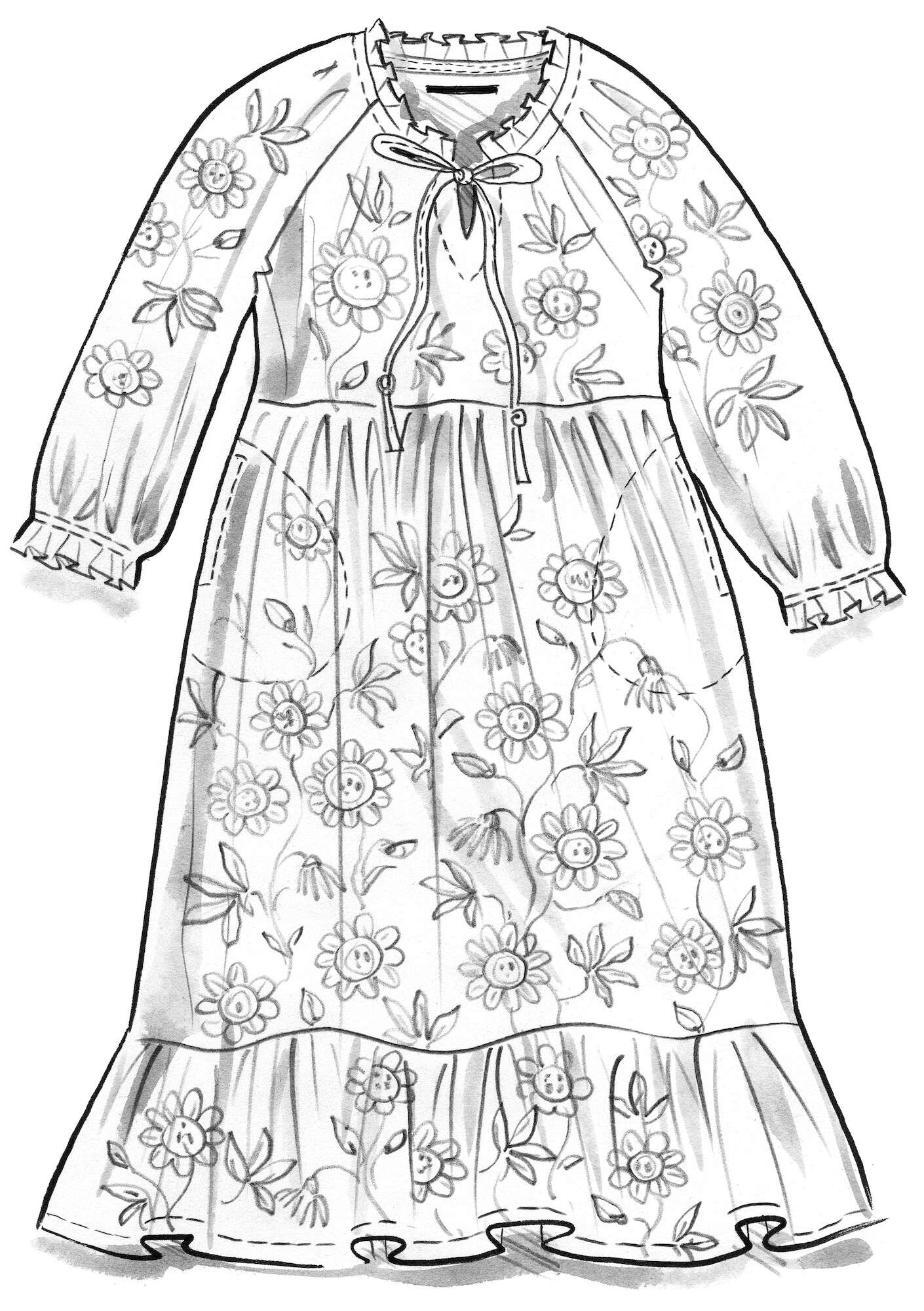 Vævet kjole  Floria  i økologisk bomuld