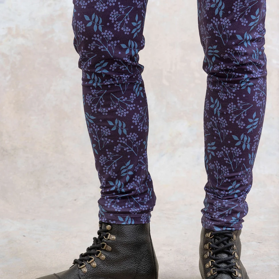 Jerseyleggings "Rowan" i lyocell/elastan - brombær