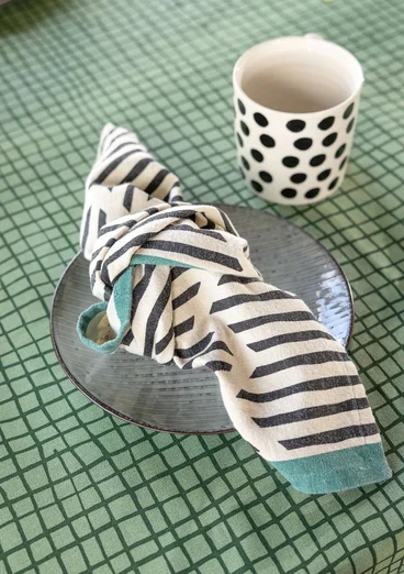 “Joy” organic cotton tablecloth - seaweed