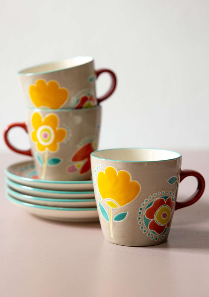 “Tulipanaros” ceramic mug natural