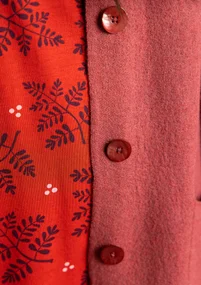 Langstrickjacke aus gefilzter Bio-Wolle - dunkelrott-melange