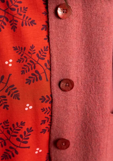 Langstrickjacke aus gefilzter Bio-Wolle - dunkelrott-melange