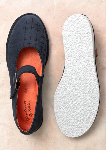 Chaussures à bride “Earth” en nubuck - encre