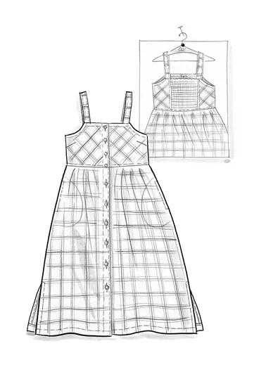 “Juliette” woven viscose sleeveless dress - light peach