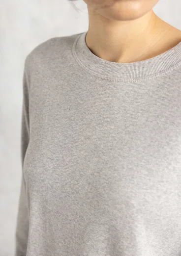 Jersey top in ribbed organic cotton - grey melange