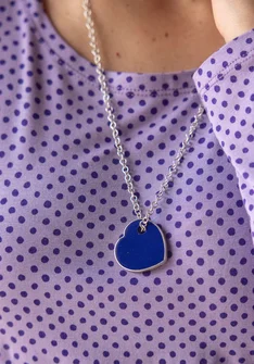 Charm "Blue heart" en pierre fine/argent - bleu klein