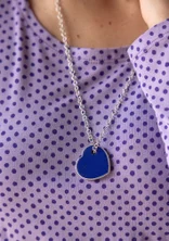 Charm "Blue heart" en pierre fine/argent - bleu klein