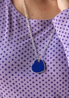Charm "Blue heart" en pierre fine/argent - bleu klein