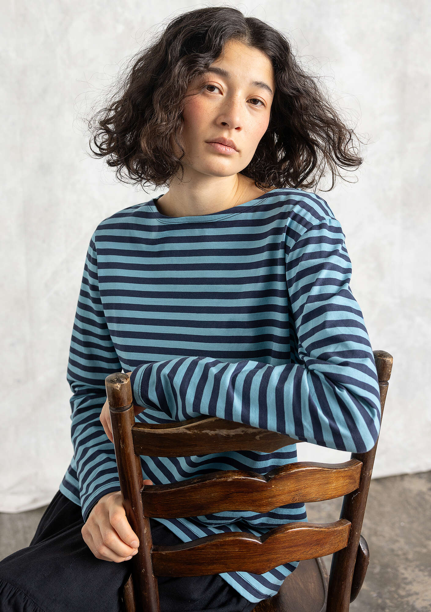 Wrap top - katoen stretch - halve mouw -warm geel main image 1