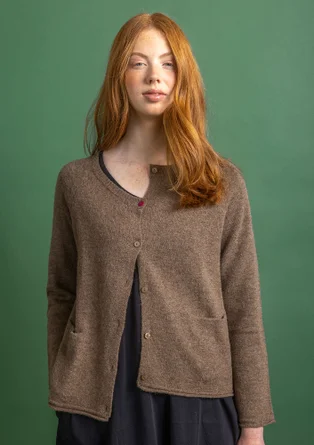 Cardigan in wool - potato melange