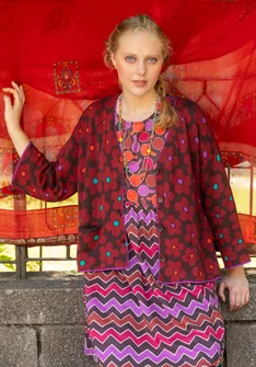 Gilet "Polli" en coton biologique - aubergine foncé