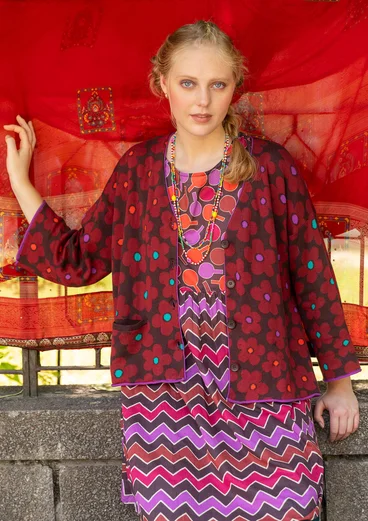 Vest "Polli" van biologisch katoen - donkeraubergine