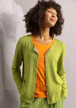 Strickjacke „Ina“ aus Bio-Baumwolle/Lyocell - waldgrün