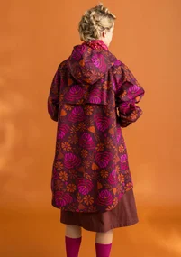 Veste de pluie ”Hedda” en coton biologique tissé - aubergine/motif