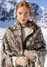 “Taiga” knitted lambswool throw - clay