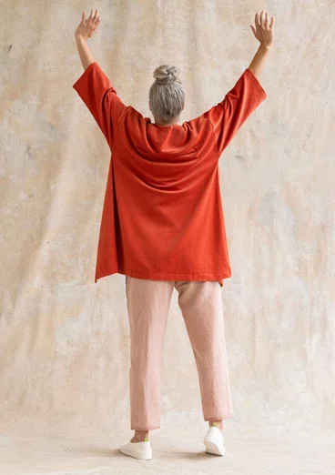 Kimono en velours de coton biologique/polyester recyclé - brique