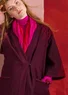 Veste kimono en coton biologique/lin (aubergine M)
