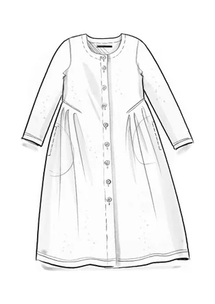 Button-through, organic cotton/recycled polyester velour dress - aubergine