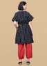 Robe "Ikat" en coton tissé (noir L)