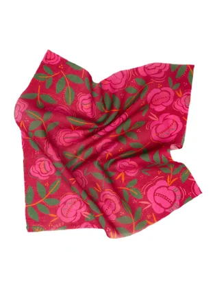 Kjole med V-utringning - cranberry/rose