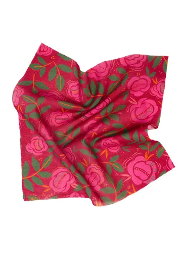 Kjole med V-utringning - cranberry/rose