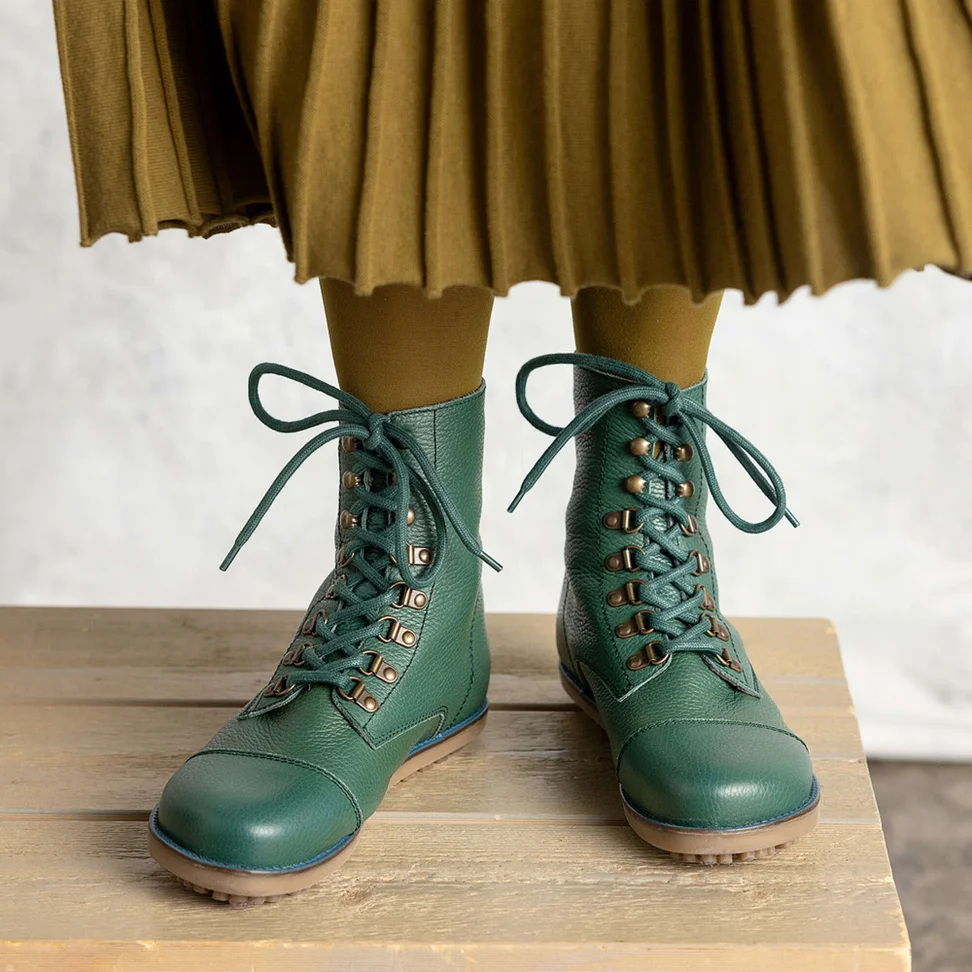 Nappa boots - dark green