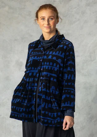 Veste "Paraguay" en velours de coton biologique/polyester recyclé - bleu porcelaine