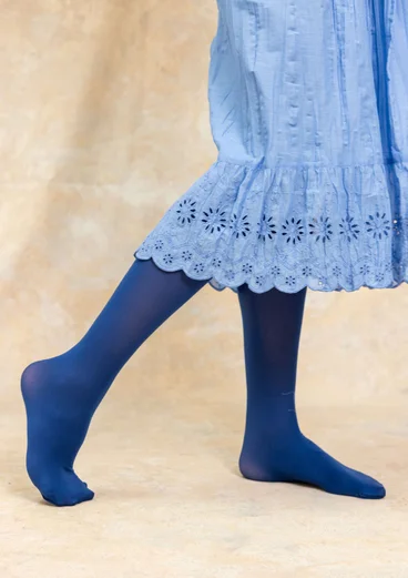 Solid-colour underskirt with organic cotton lace - mild blue