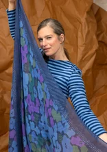 Carré fleuri "Hillevi" en viscose/laine - encre