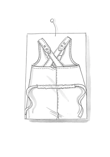 “Gardener” organic cotton/linen dungarees - dark natural