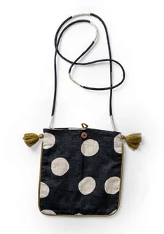 “Web” purse in cotton/linen - svart