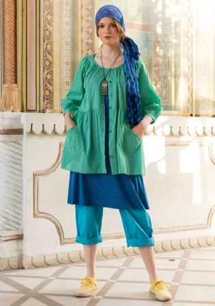 “Insta” organic cotton smock blouse - light oriental green