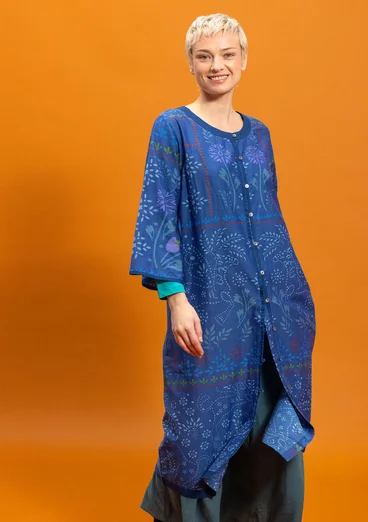 “Cassiopeia” woven organic cotton/silk dress - porcelain blue