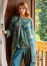 Gilet croisé "Augusta" en laine mélangée (vert paon L)
