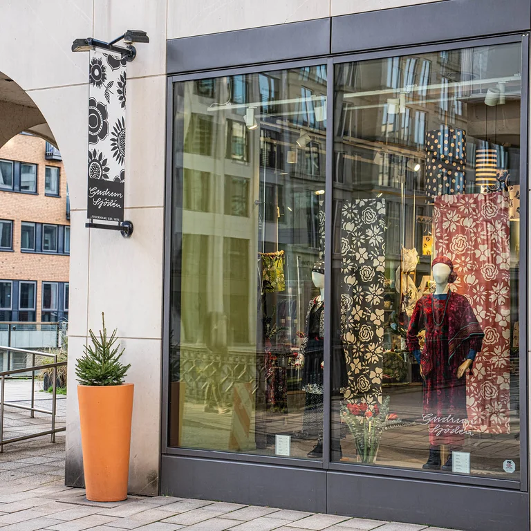 Outside Gudrun Sjödén’s store in Hamburg.