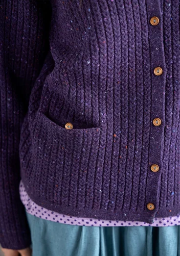 Noppen-Strickjacke aus Lammwollmischung - brombeeret-melange