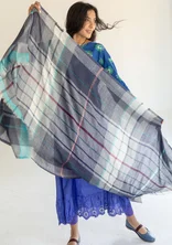 “Evania” woven wool scarf - graphite