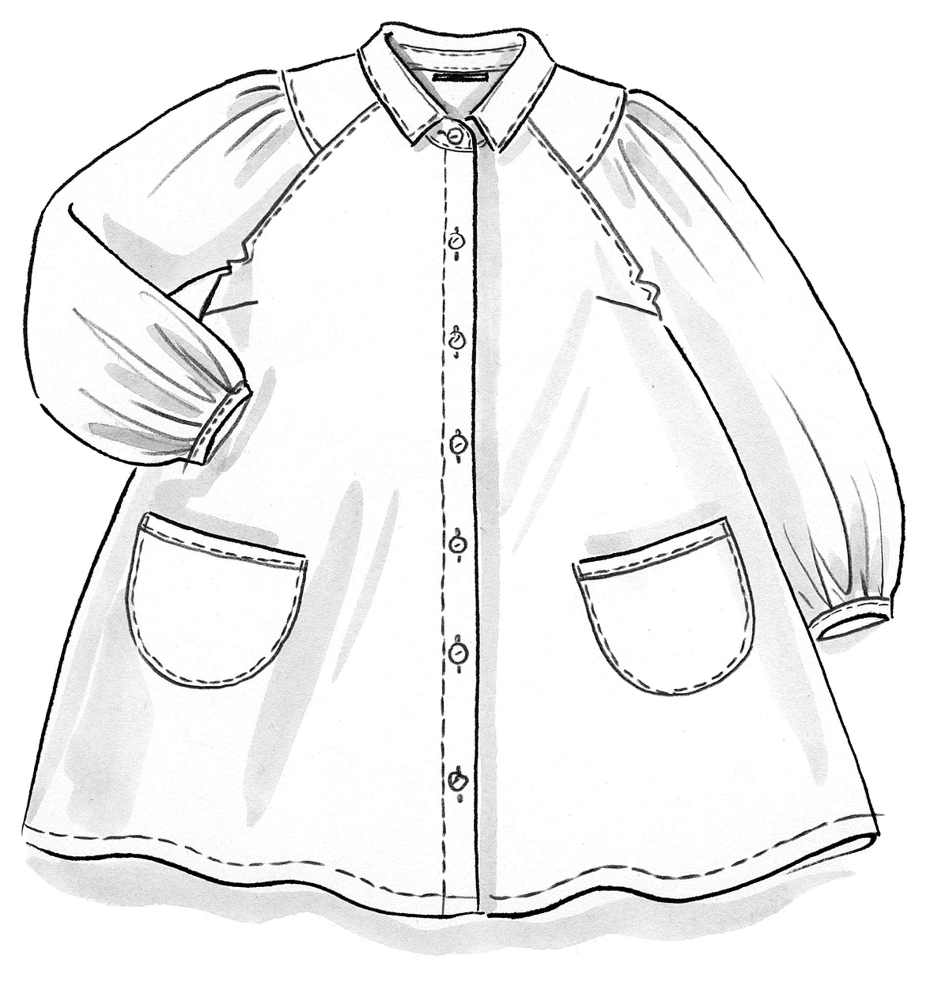 “Gro” linen smock blouse