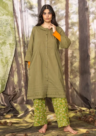 “Tjärn” woven organic cotton dress - cedar